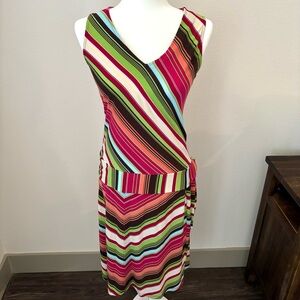 Merona Multicolor Stripe 2 Piece Set Sleeveless Top Midi Skirt Small